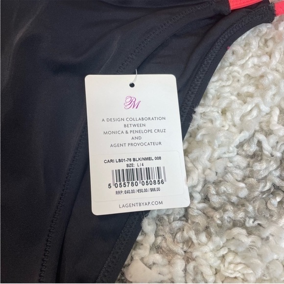 L'Agent Agent Provocateur Set Cari two-tone triangle bikini black/neon - Picture 11 of 12